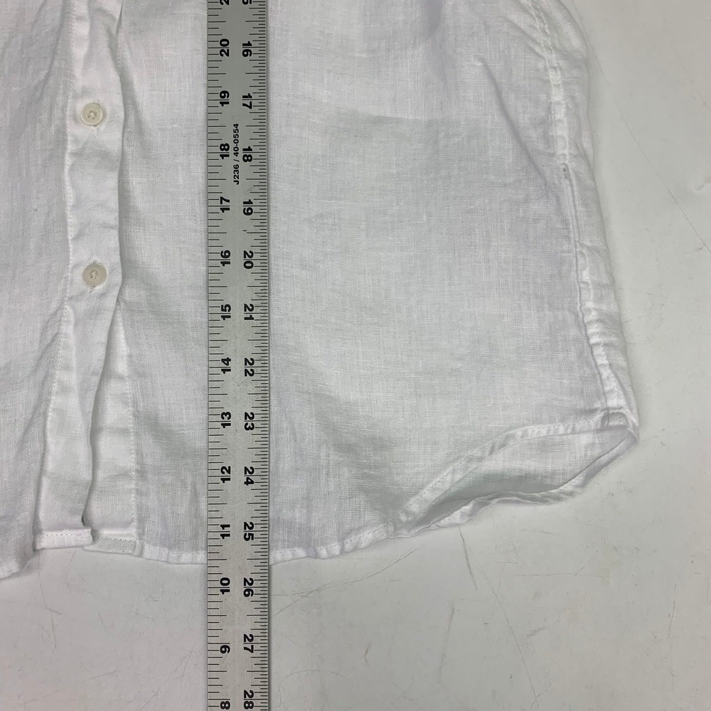 Uniqlo Premium Linen Shirt Womens XS White Long Sleeve Button Down Blouse - Picture 14 of 14